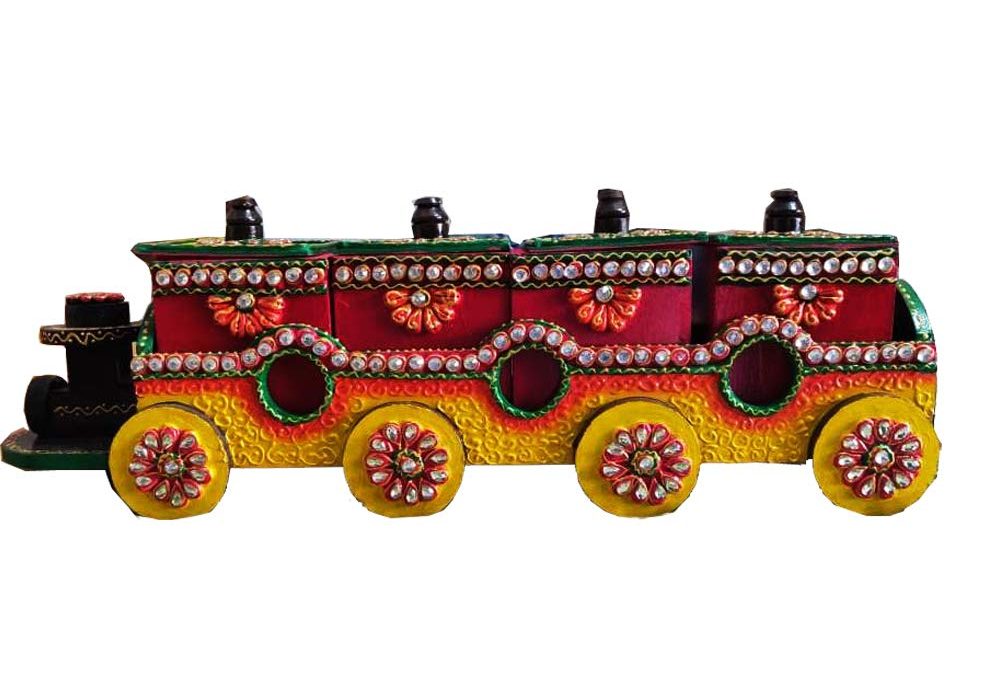 Handcrafted Wooden Toy Train: A Celebration of Indian Art, Tradition, and Festive Decor
